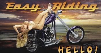 easy riding hello sexy woman on motorcycle bikers
