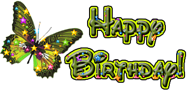 happy birthday butterfly glitter