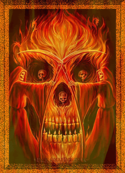 Skull of fire Grim reaper