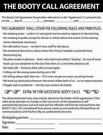 the booty call agreement