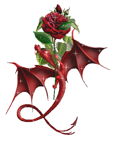 glitter rose with baby dragon