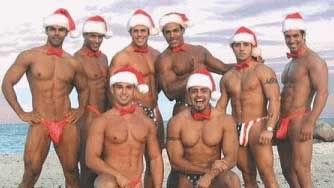 sexy men in santa hats
