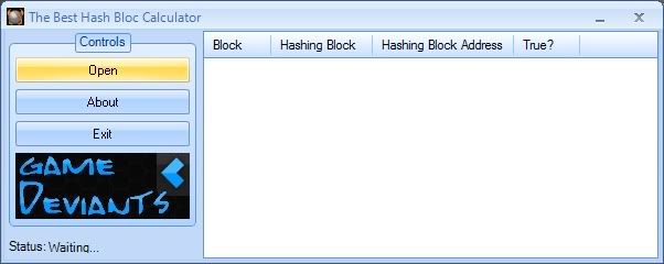 :OPTIONAL:Once saved open whatever hash block calculator you downloaded and open your file