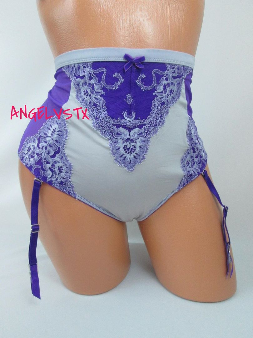 Victoria S Secret Very Sexy Purple Lace High Waist Thong Garter Med Nwt 161p Ebay