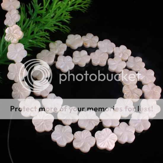 12MM White Mother Of Pearl Shell Flower Loose Beads 16  