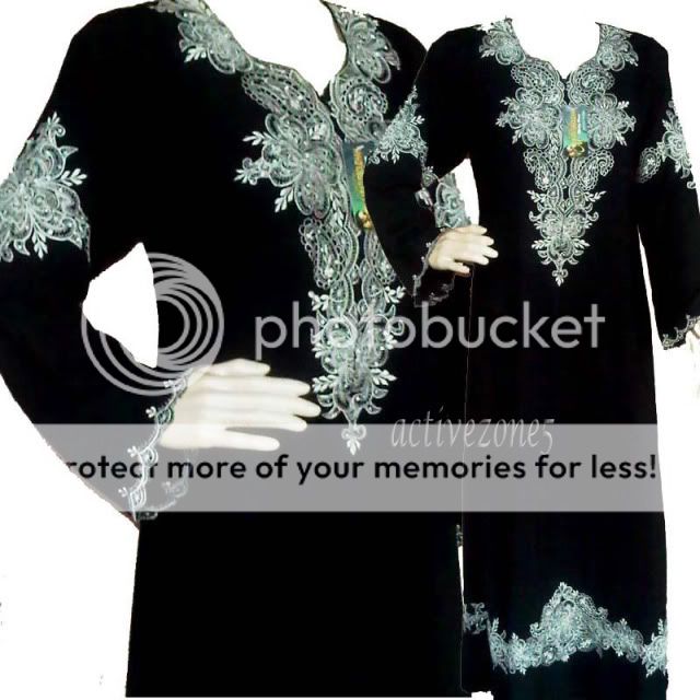 BLACK DUBAI ABAYA DRESS WITH EMBROIDERY JILBAB ISLAMIC CLOTHING FOR 