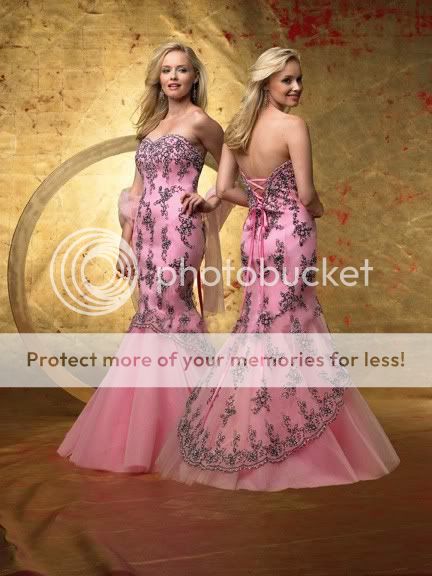 Rosa Bandage Abendkleid Brautkleid Stickerei Ballkleid