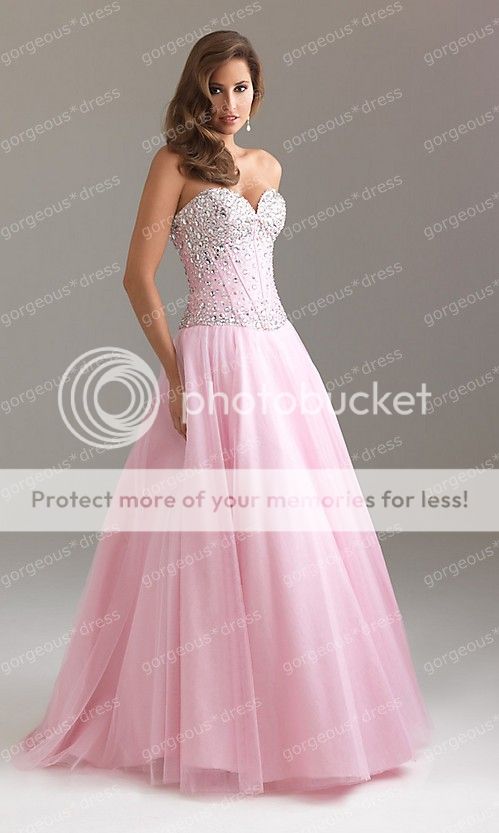 Stock Beaded A line Tulle Quinceanera Ball gown Evening Prom dress SZ 6 16  
